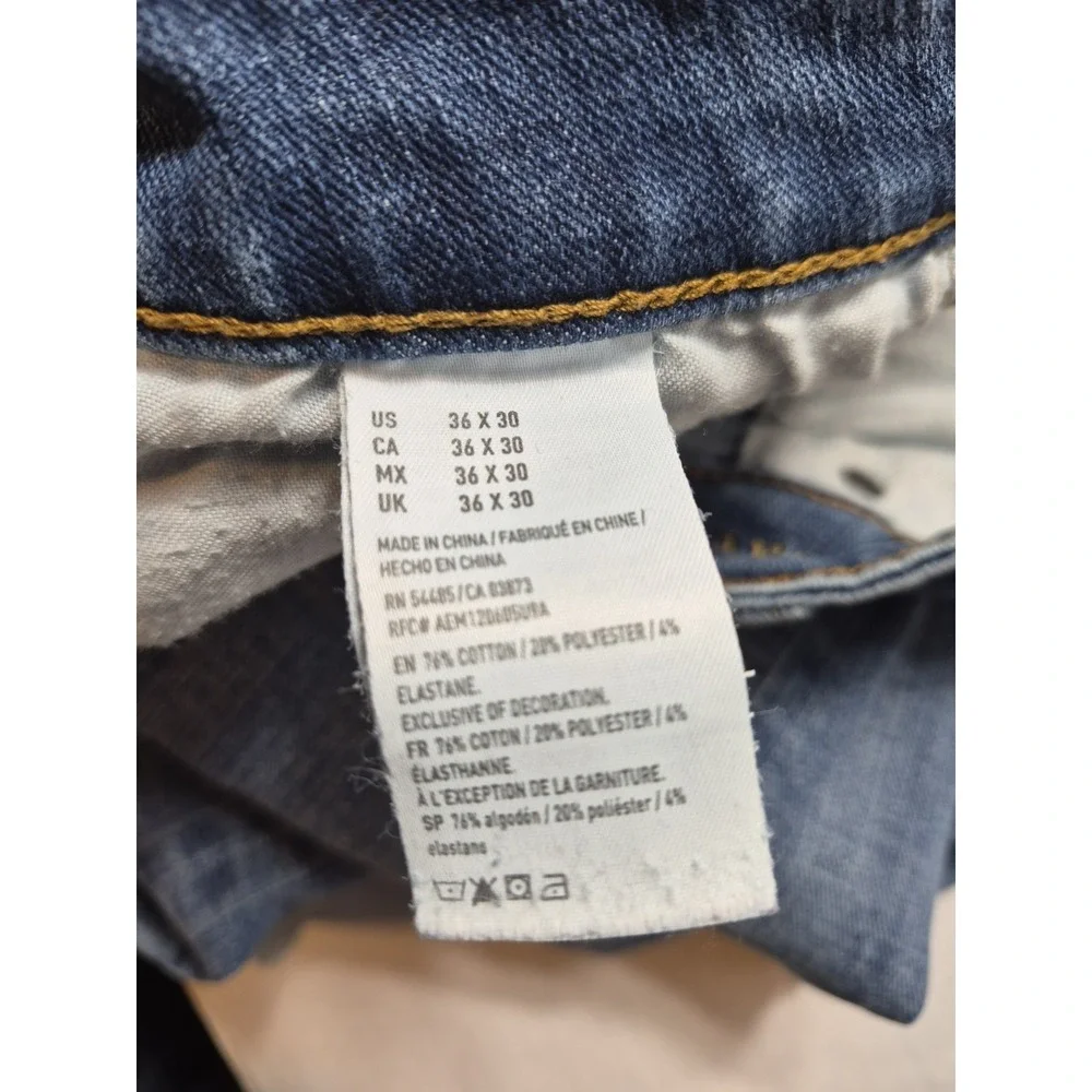 American Eagle Jeans‎ Mens 36x30 Blue Extreme Flex Straight Leg Denim Stretch